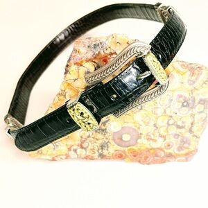Brighton Womens Belt, Size 32/ML, Black with Brown Changeable Back